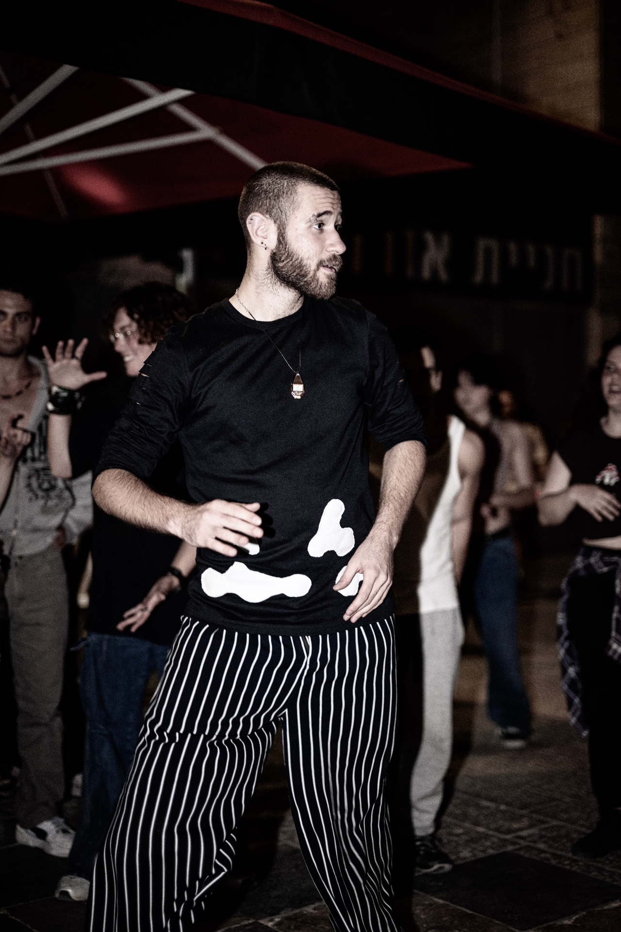Dancer at night crowd