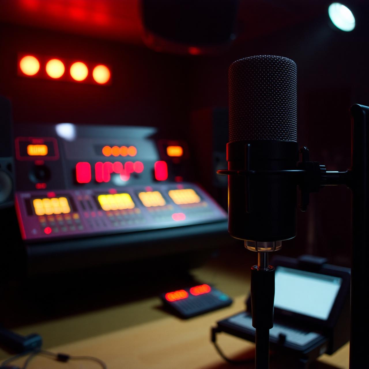 DTE recording studio with mixing console